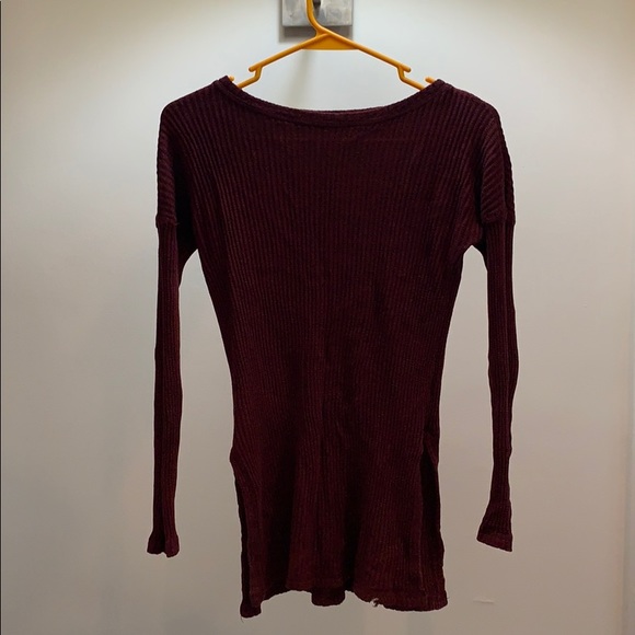 ZARA MAROON BASIC LONG SLEEVE - Picture 1 of 4